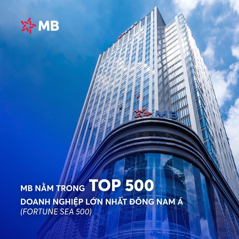 MB nằm trong nhóm 500 doanh nghiệp lớn nhất Đông Nam Á