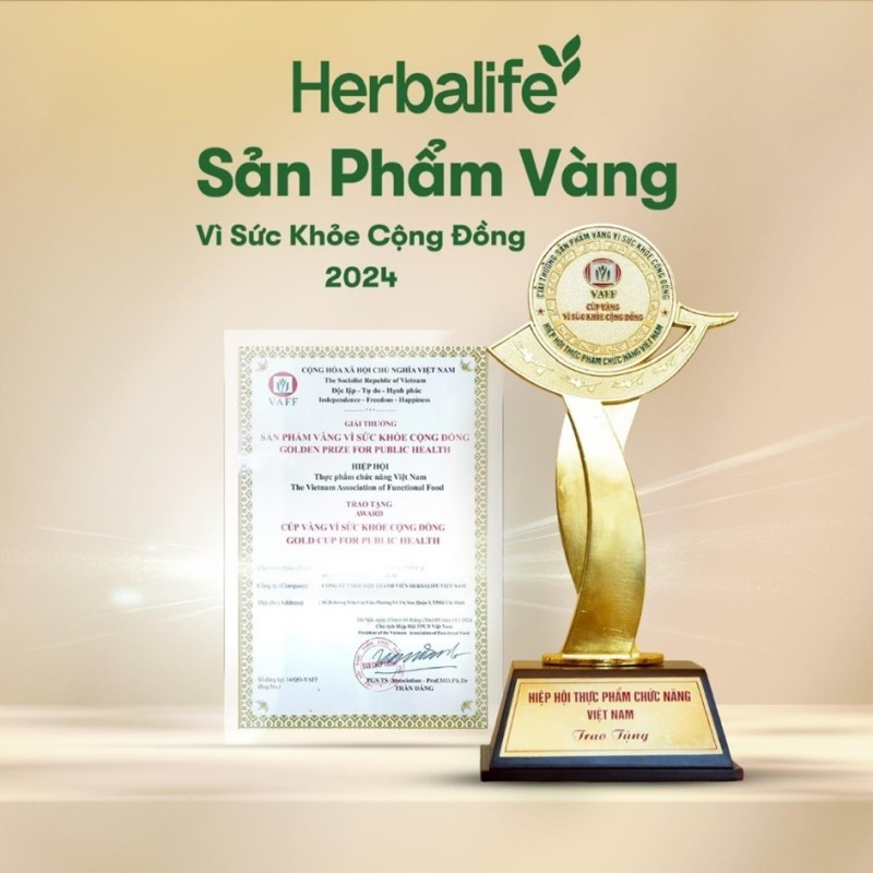 Herbalife Việt Nam liên tiếp đạt giải thưởng “Sản phẩm vàng vì sức khỏe cộng đồng”
