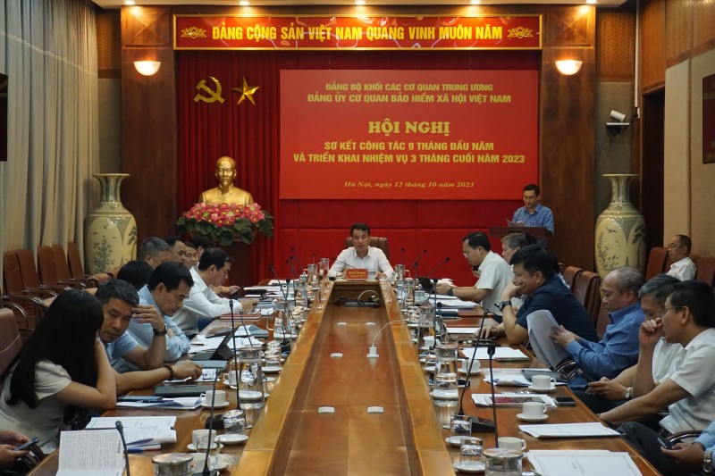 Đảng uỷ cơ quan BHXH Việt Nam tổ chức Hội nghị sơ kết công tác 9 tháng đầu năm và triển khai nhiệm vụ 3 tháng cuối năm