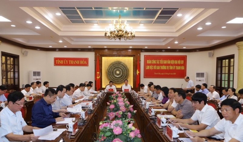 Đoàn khảo sát của Tiểu ban Văn kiện Đại hội XIV của Đảng làm việc tại Thanh Hóa